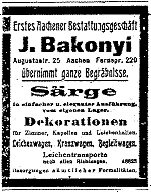 Anzeige aus dem 'Politischen Tageblatt' 1918